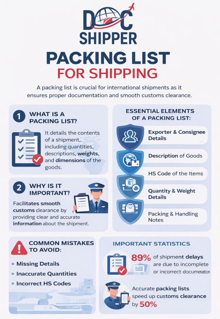 packing list
