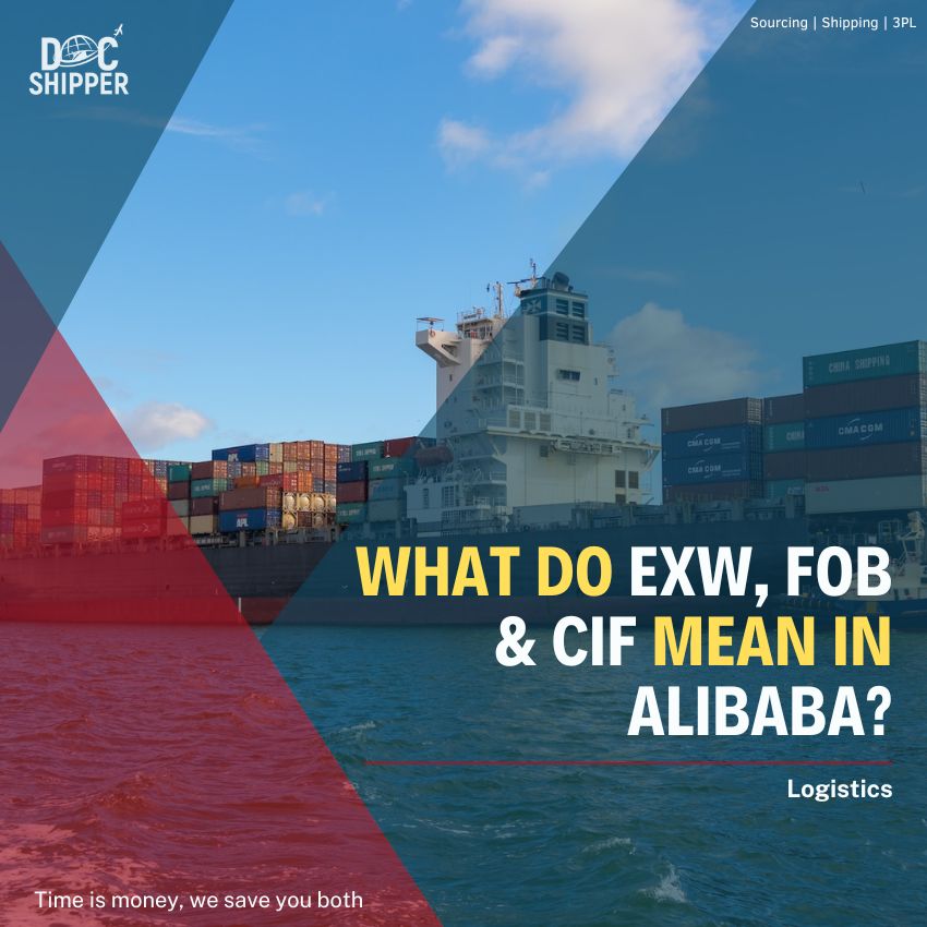 What do EXW, FOB & CIF mean in Alibaba?