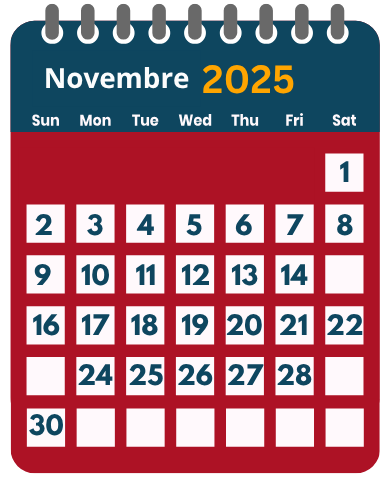 Le calendrier logistique du mois de Novembre 2025