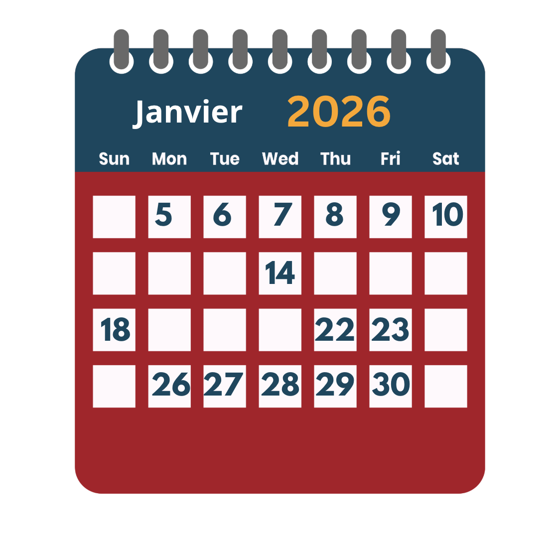 Le calendrier logistique du mois - janvier 2026