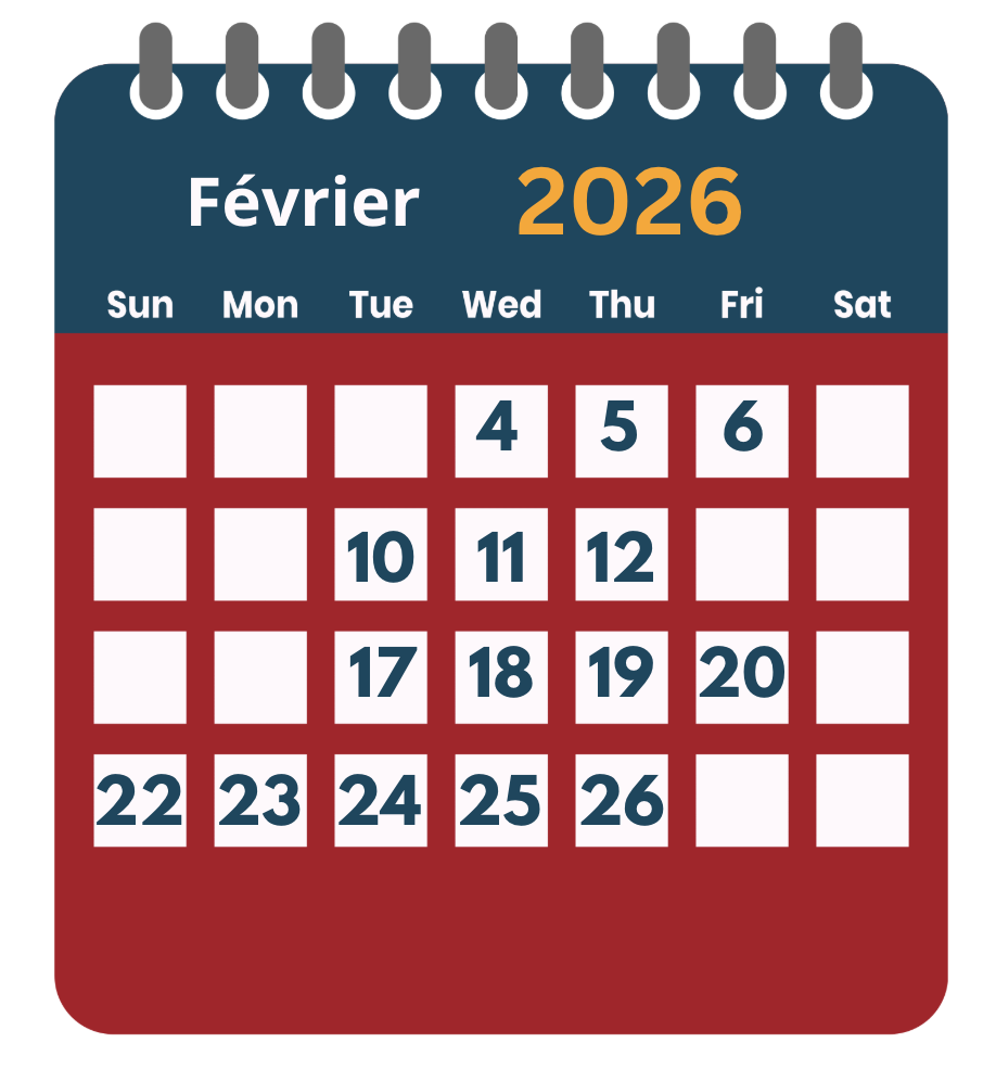 Le calendrier logistique du mois de fevrier 2026