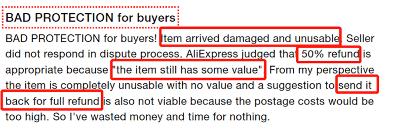 AliExpress buyer protection
