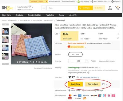 DhGate Add to cart