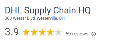 DHL Supply Chain HQ google reviews