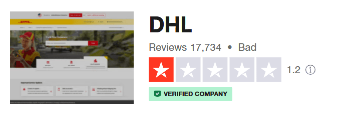 dhl truspilot reviews